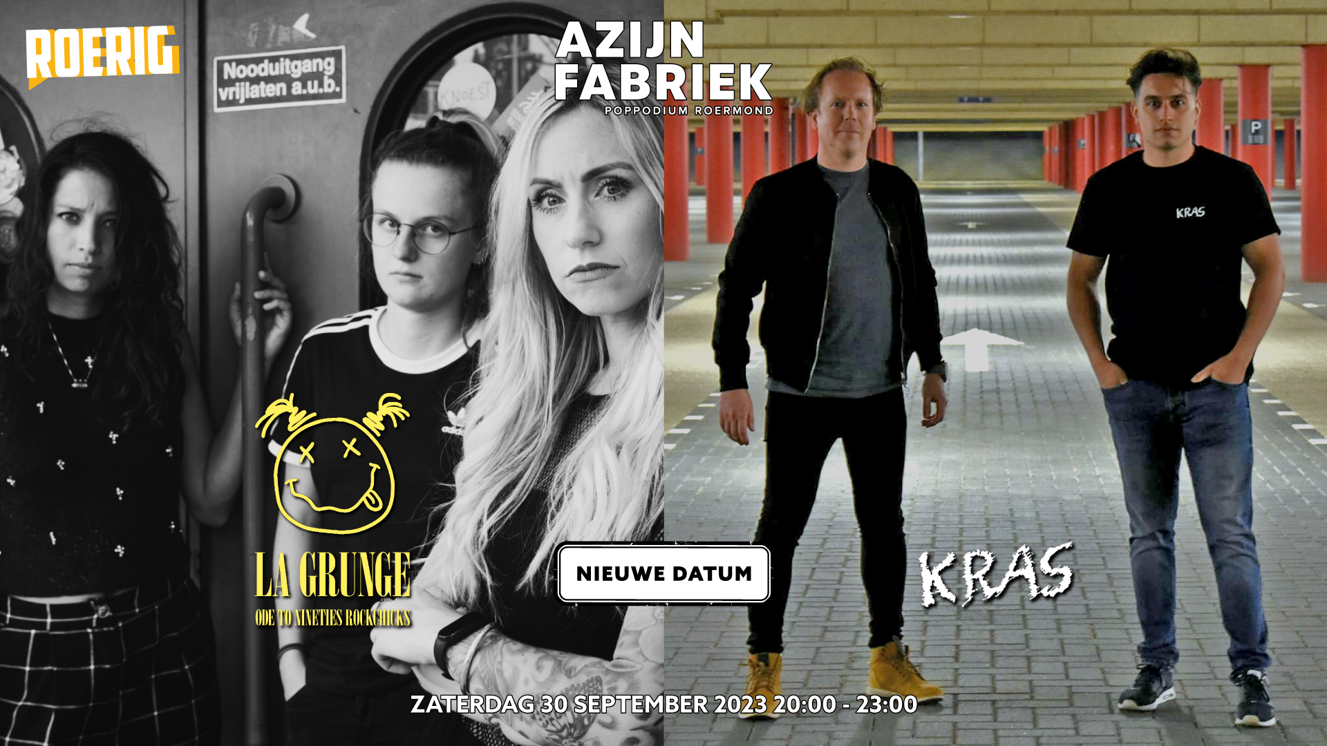 Azijnfabriek | Concert - La Grunge - Ode to nineties rockchicks + KRAS | Roerig