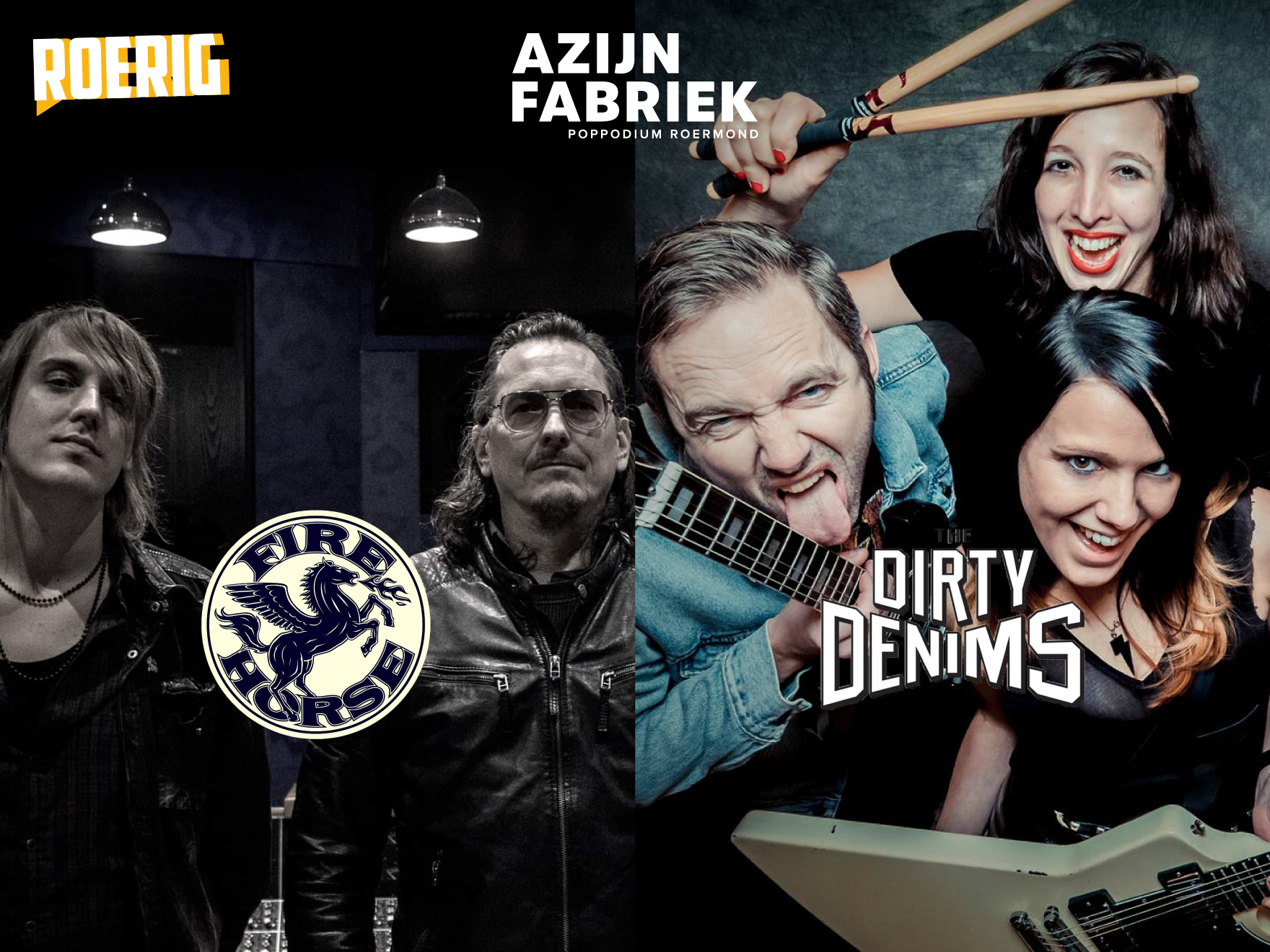 Azijnfabriek | Concert - Fire Horse + The Dirty Denims | Roerig