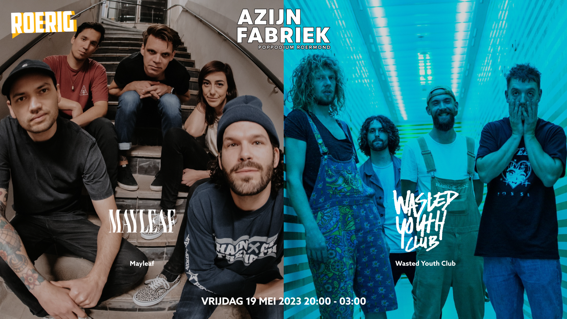 Azijnfabriek | Concert - Mayleaf + Wasted Youth Club | Roerig