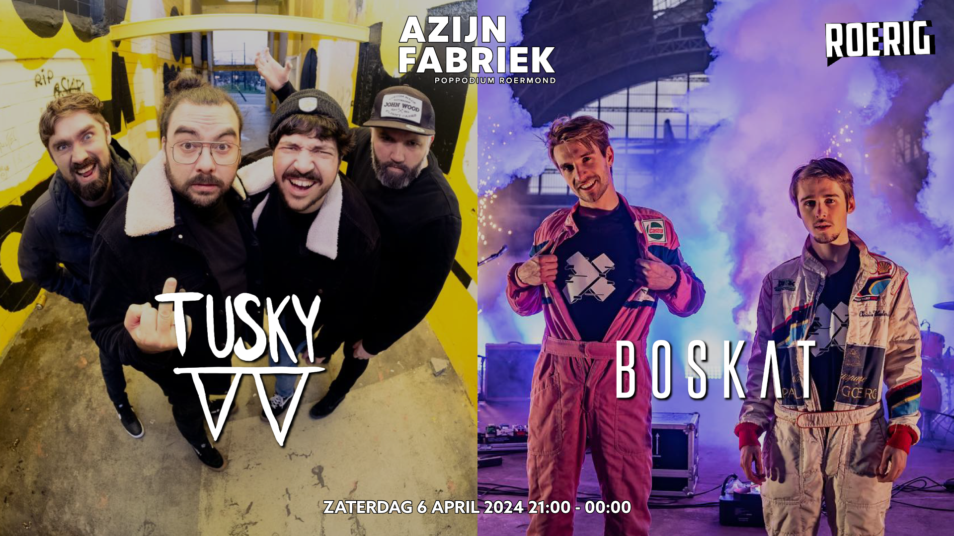 Azijnfabriek | Concert - Tusky + Boskat | Roerig