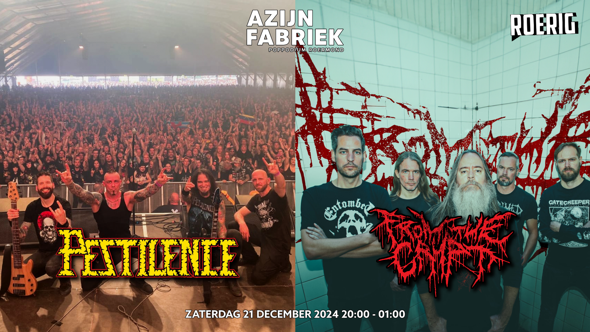 Azijnfabriek | Concert - Pestilence + From the Crypt | Roerig