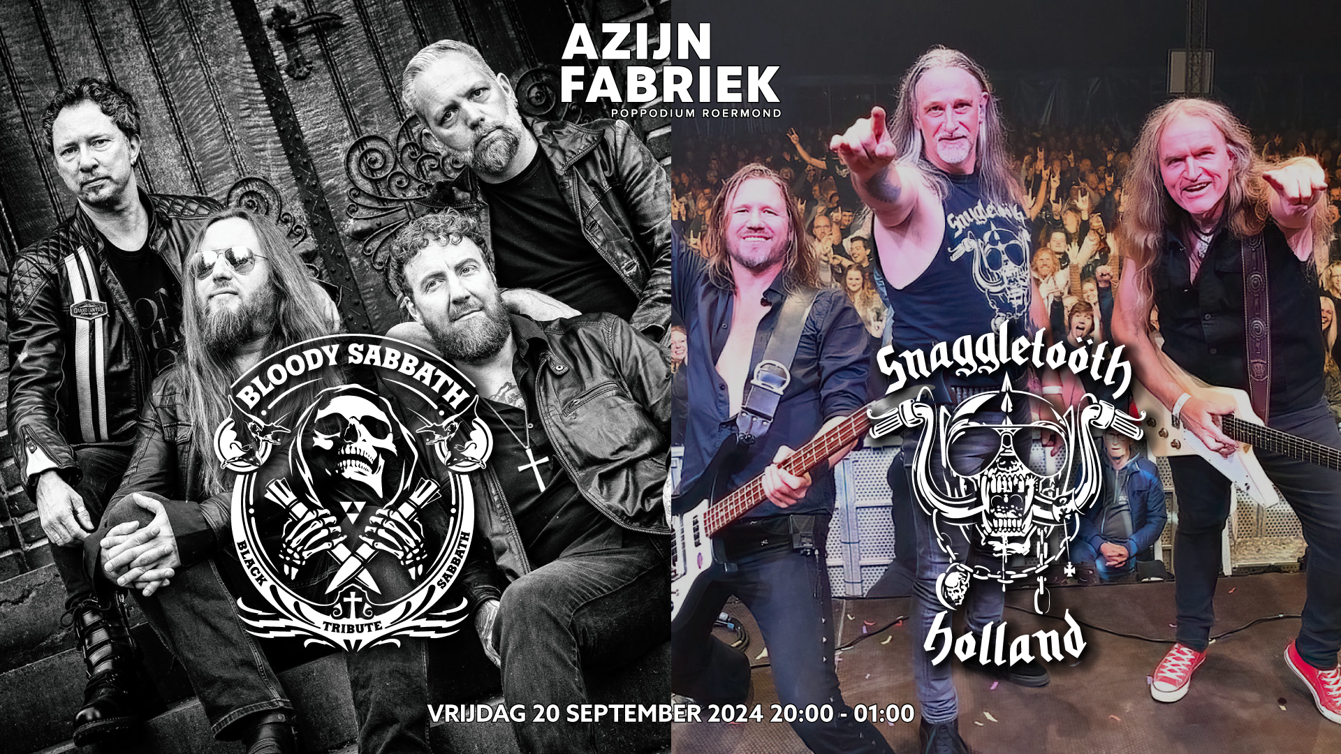 Azijnfabriek | Concert - Bloody Sabbath (Black Sabbath tribute) + Snaggletoöth (Motörhead tribute)