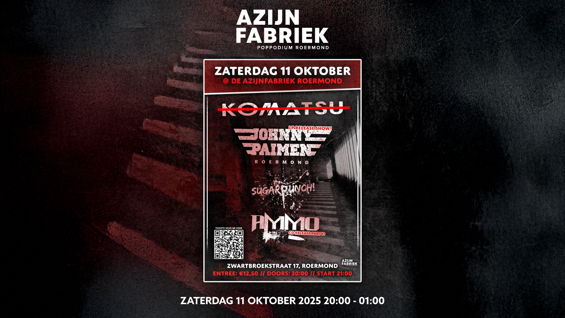 Azijnfabriek | Concert - Johnny Paimen (LP Release) + Ammo (CD Release) + Sugarpunch