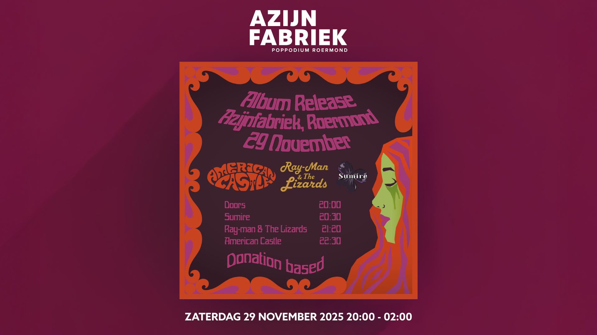 Azijnfabriek | Concert - American Castle + Ray-man & the Lizards + Sumire