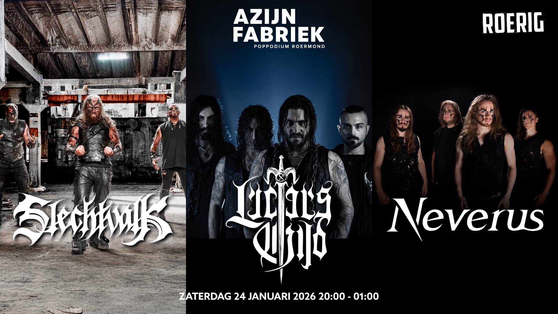 Azijnfabriek | Concert - Lucifer's Child (GR) + Slechtvalk + Neverus